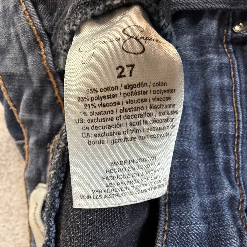 Jessica Simpson Kiss Me Skinny Jeans Women's Size‎ 27 Dark Wash Mid Rise Stretch - Picture 5 of 11